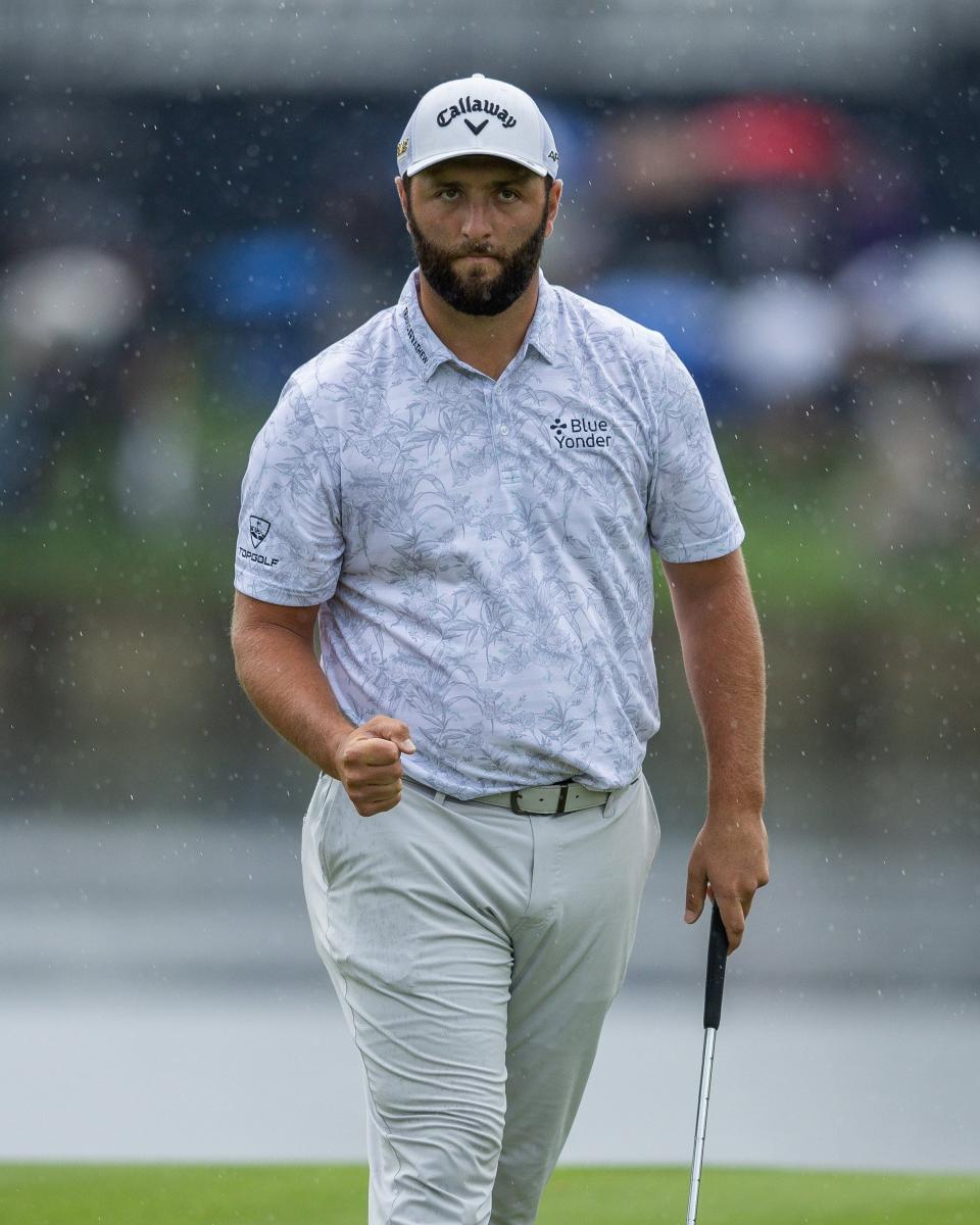 Jon Rahm, seen here in action at The Players Championship in 2022, rightfully came to the defense of Sergio Garcia by voicing his disapproval of his fellow Spaniard being ineligible for the Ryder Cup due to joining the LIV Golf League.