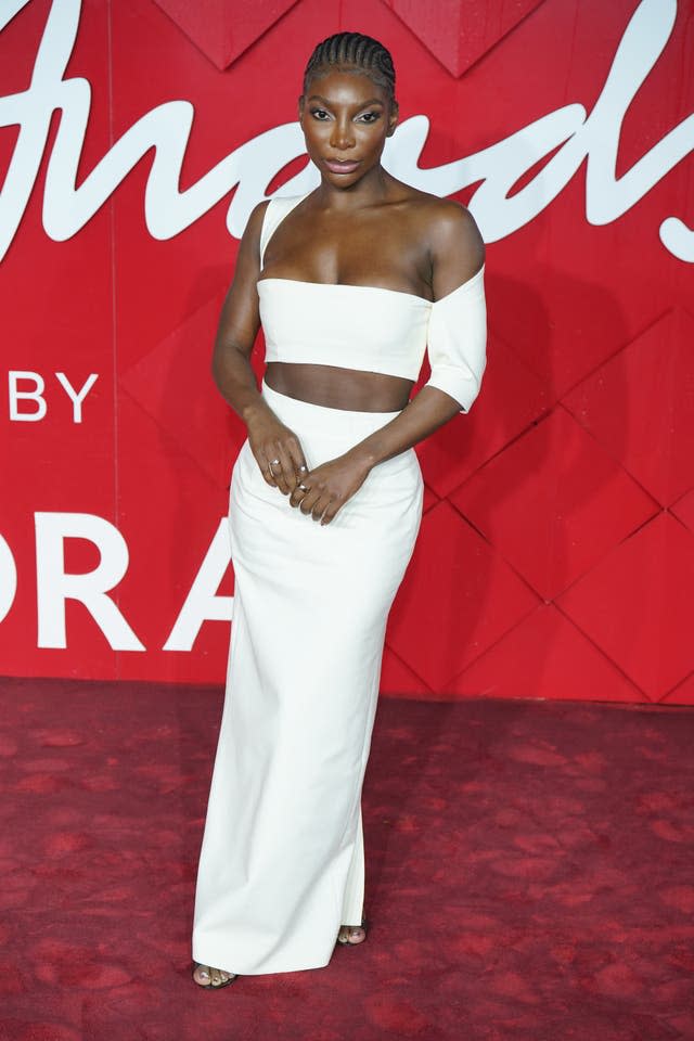 Michaela Coel attending the Fashion Awards 2023 presented by Pandora held at the Royal Albert Hall