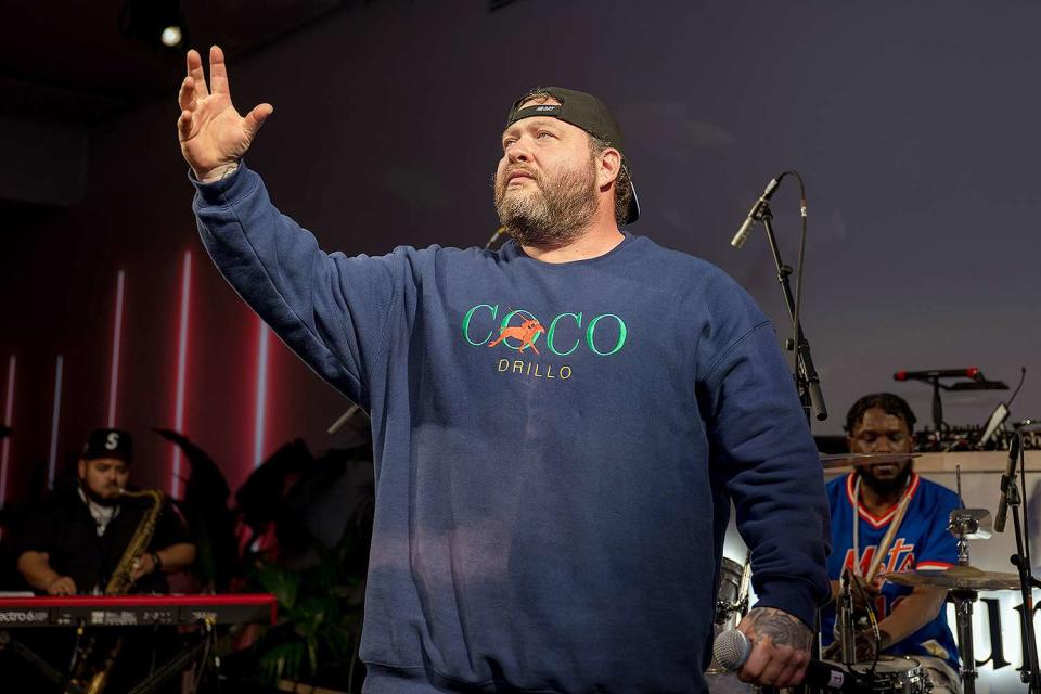 <p>Scott Sandler</p> Action Bronson at New Balance’s TCS New York City Marathon Kick-Off Party on Nov. 3, 2023.