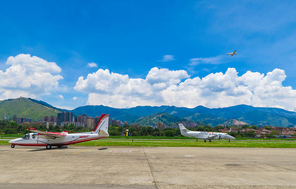 Airplanes from the regional airline EasyFly  at the airfield of the domestic airport. Source: Getty 