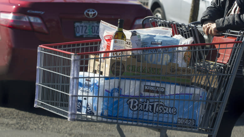 Kirkland brand products in shopping cart