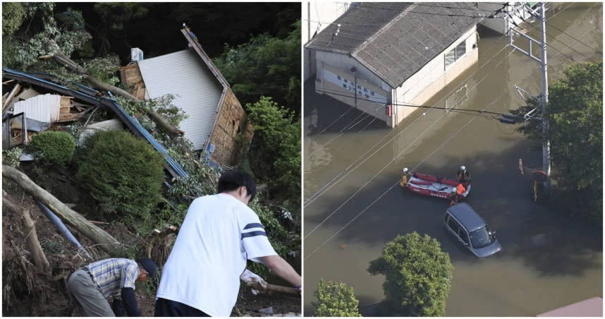 日本豪雨讓各地都有災情。（圖／達志／美聯社）