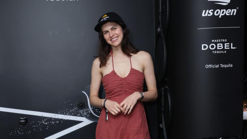 new york, new york september 09 alexandra daddario attends the us open with maestro dobel tequila, first official tequila of the us open at usta billie jean king national tennis center on september 09, 2023 in new york city photo by anna webbergetty images for maestro dobel tequila