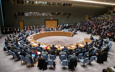 Rex Tillerson speaks during a high level Security Council meeting on the situation in North Korea - Credit: Mary Altaffer/AP