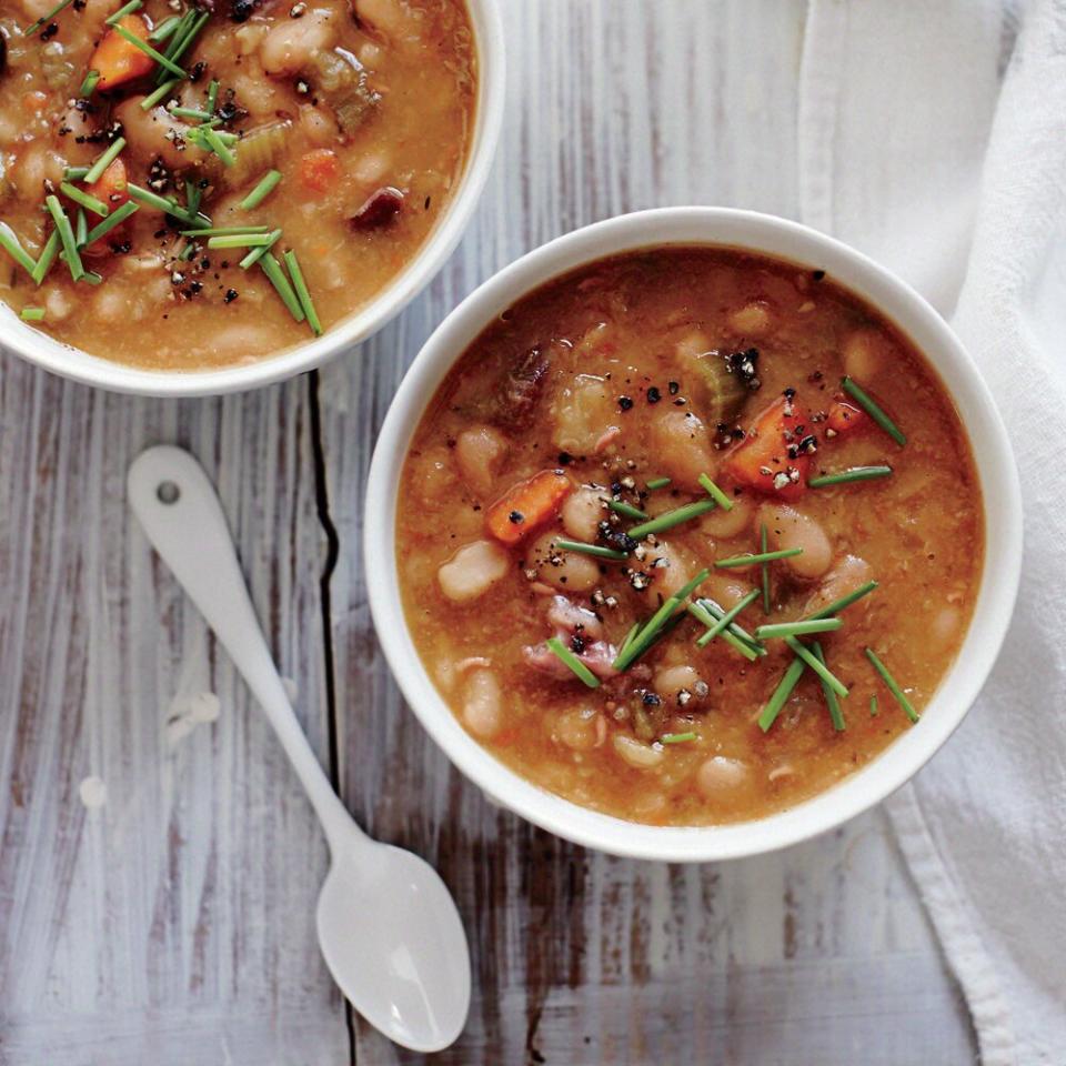 Creamy White Bean Soup with Smoked Ham Hocks