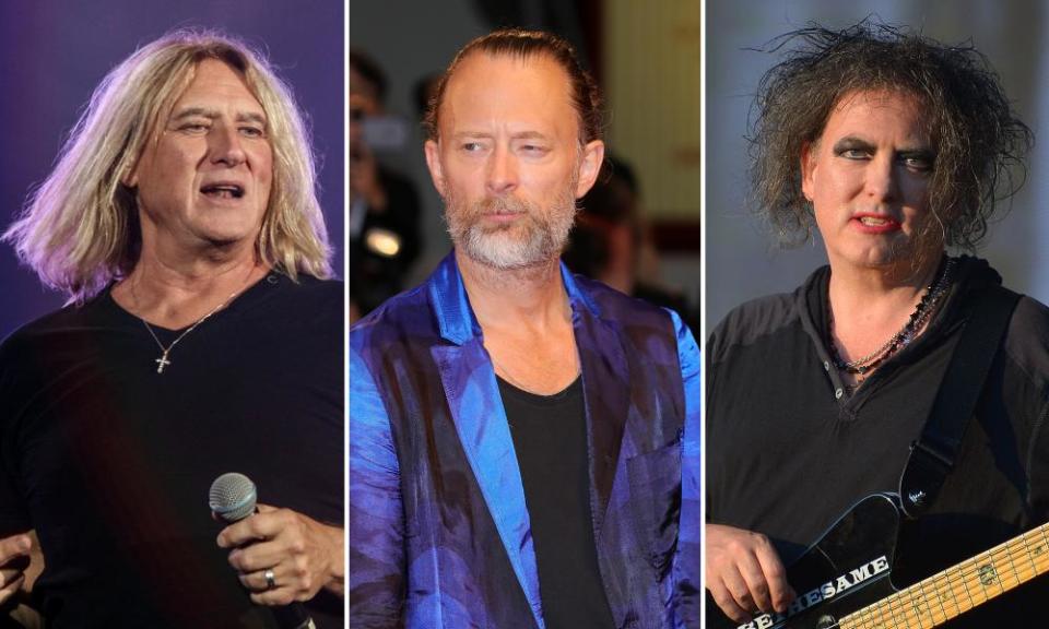 Def Leppard’s Joe Elliott, Radiohead’s Thom Yorke and the Cure’s Robert Smith.