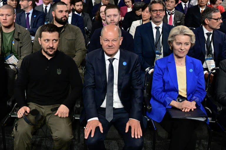 Mit einem Appell zur dringenden Unterstützung der ukrainischen Luftverteidigung hat Bundeskanzler Olaf Scholz (SPD) die internationale Wiederaufbaukonferenz in Berlin eröffnet. (JOHN MACDOUGALL)