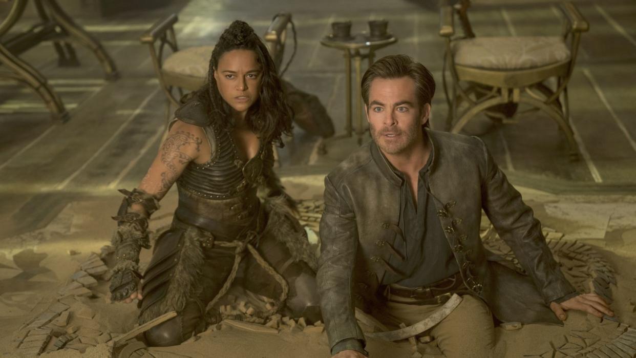 michelle rodriguez, chris pine, dungeons and dragons honor among thieves