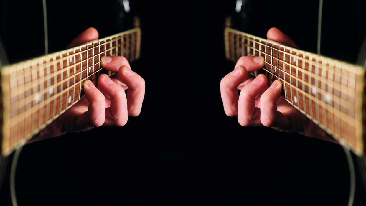  guitar fretboard mirrored image 