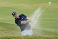 Russell Henley hits from the ninth fairway bunker during the second round of the U.S. Open Golf Championship, Friday, June 18, 2021, at Torrey Pines Golf Course in San Diego. (AP Photo/Marcio Jose Sanchez)