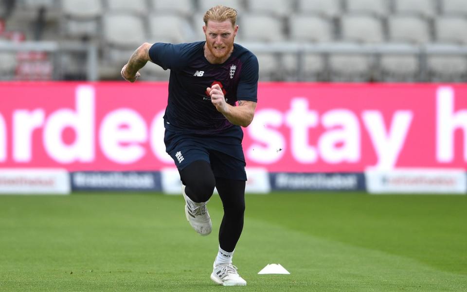 Ben Stokes of England runs during a England Nets Session at Emirates Old Trafford on August 04, 2020 in Manchester, England. - GETTY IMAGES