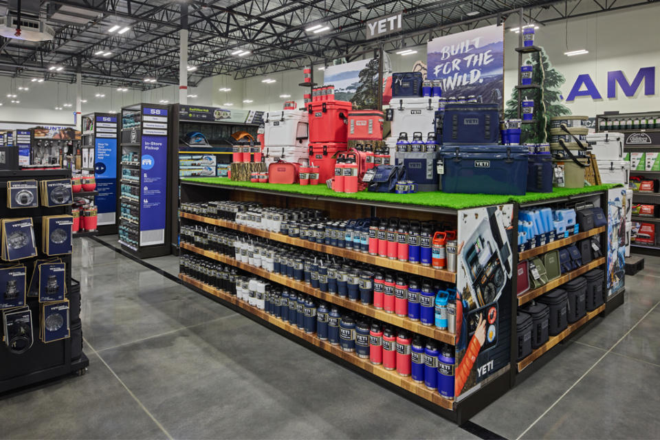 The new Academy Sports store design features more call outs for premium brands like Yeti. - Credit: Courtesy of Academy Sports