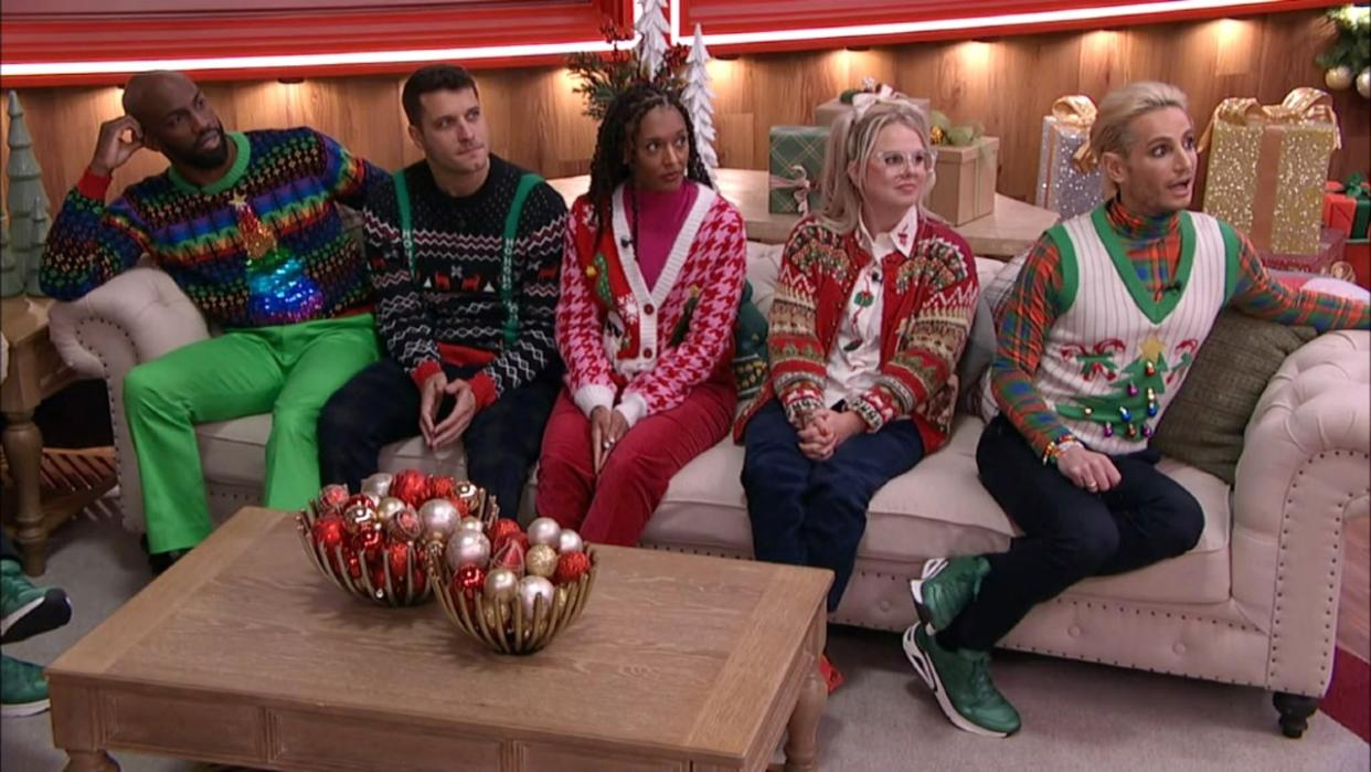  Danielle Reyes, Frankie Grande, Nicole Franzel, and Xavier Prather in Big Brother Reindeer Games. 