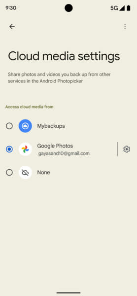 Android cloud photo picker