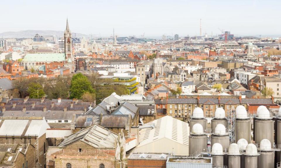 Aerial view of Dublin, Ireland