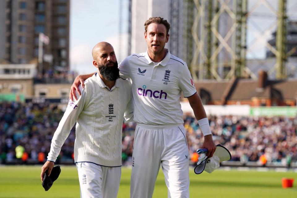 Moeen Ali was delighted he came out of retirement for the Ashes series and bowed out on a high with Stuart Broad (Mike Egerton/PA) (PA Wire)