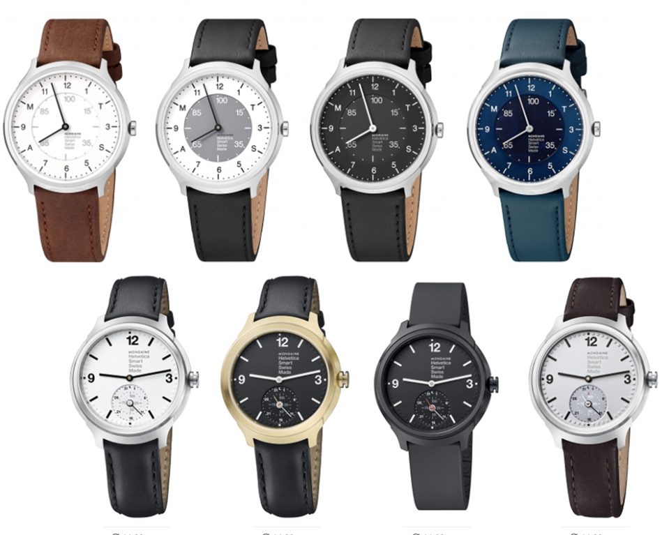 The Mondaine Helvetica 1 Regular Smart Watch is available in various designs. They have a long name but limited features.
