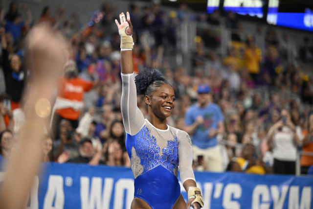 NCAA gymnastics final: Florida's Trinity Thomas ties record for 10s with  perfect vault - Yahoo Sports