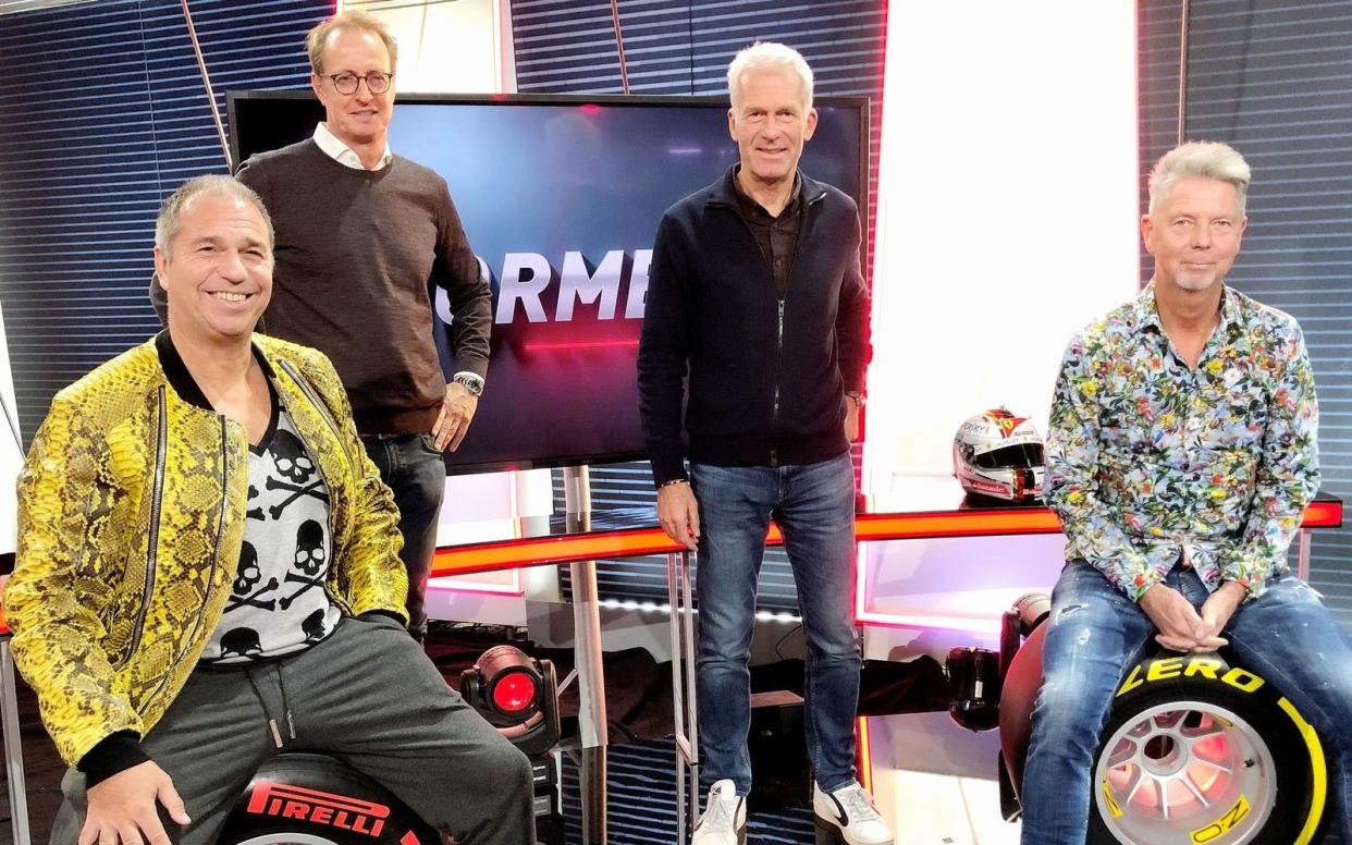Die Formel 1-Gesichter von RTL sind zurück (von links): Kai Ebel, Florian König, Christian Danner und Heiko Wasser. (Bild: RTL)