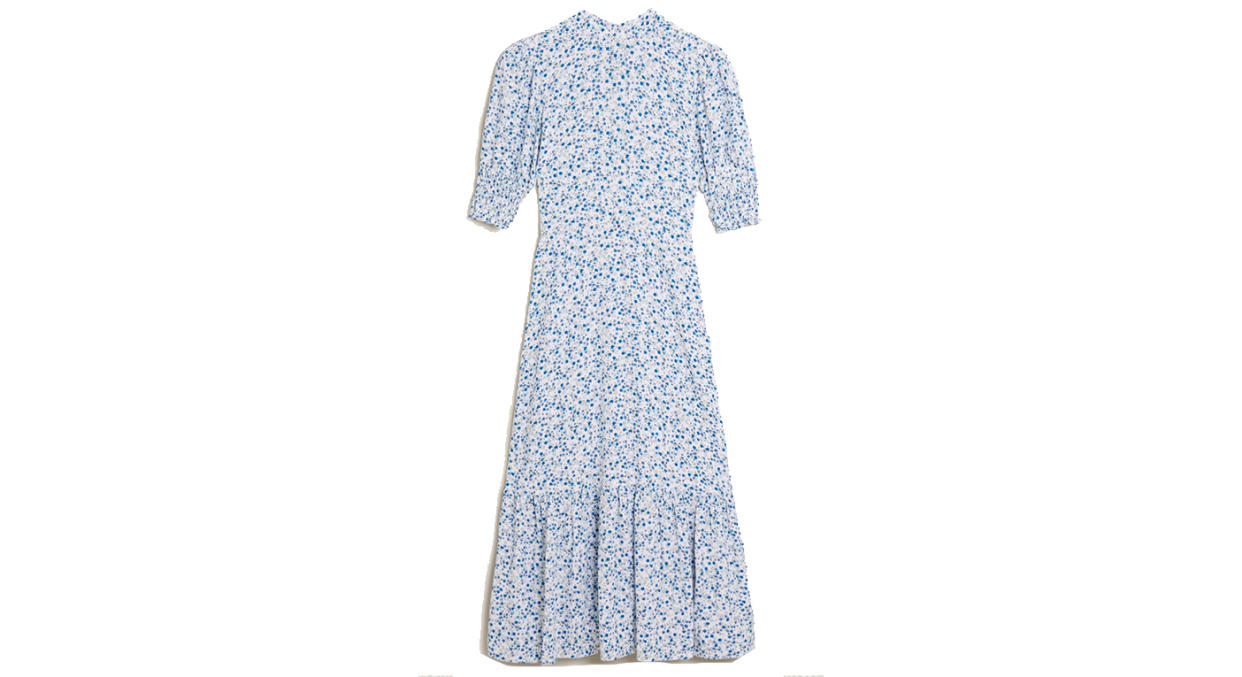 Ditsy Floral Puff Sleeve Midi Tea Dress