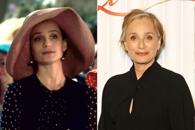 <p>Polygram/Working Title/Kobal/Shutterstock; Hoda Davaine/Dave Benett/Getty Images</p> Kristin Scott Thomas in 'Four Weddings and a Funeral' and now