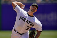 Pittsburgh Pirates starting pitcher Chase De Jong delivers during the second inning of a baseball game against the Chicago White Sox in Pittsburgh, Wednesday, June 23, 2021. (AP Photo/Gene J. Puskar)