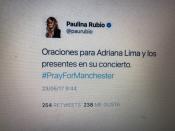 <p>La Chica Dorada confundió a Ariana Grande con la modelo brasilera Adriana Lima, generando todo tipo de burlas/Paulina Rubio/Twitter </p>