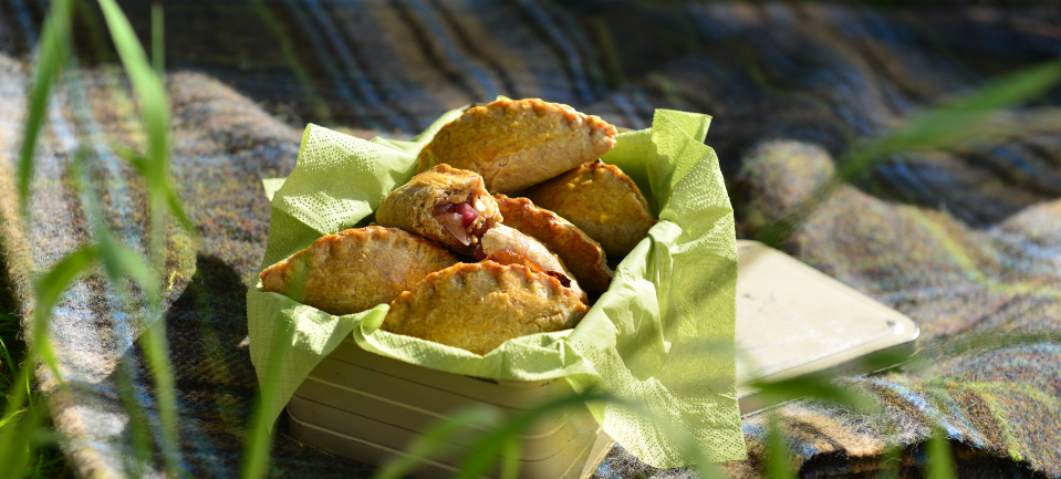 The crispness of the apples and onions gives these pasties a terrific crunch (Carr’s Flour)