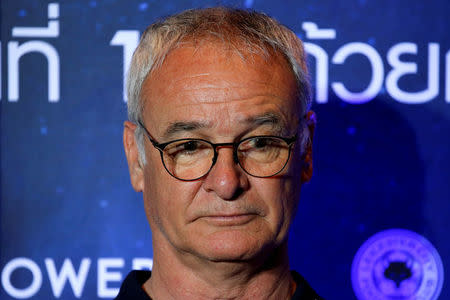 Football club Leicester City manager Claudio Ranieri attends a meeting with media in Bangkok, Thailand May 18, 2016. REUTERS/Jorge Silva