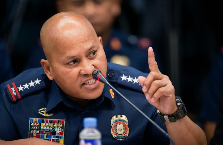 Philippine National Police (PNP) chief Ronald Dela Rosa testifies during a senate hearing in Manila, on September 15, 2016