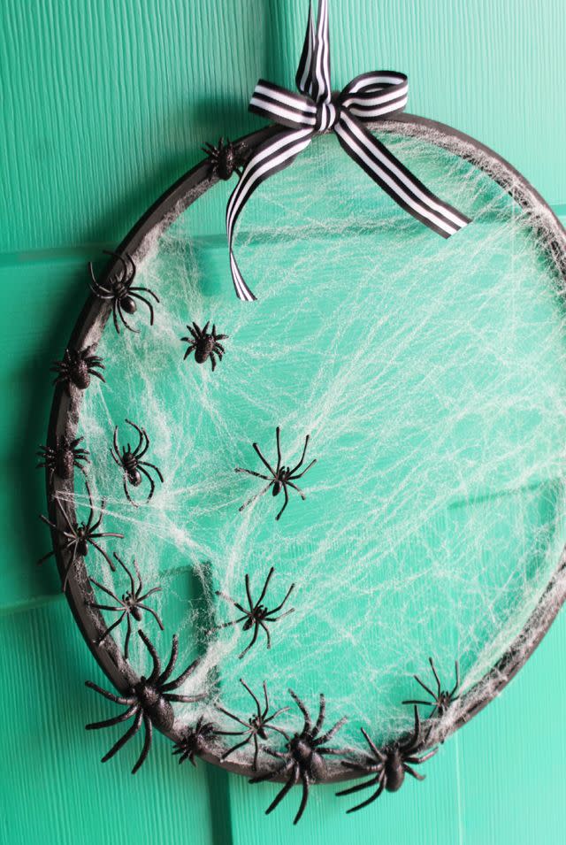 Embroidery Hoop Spider Wreath