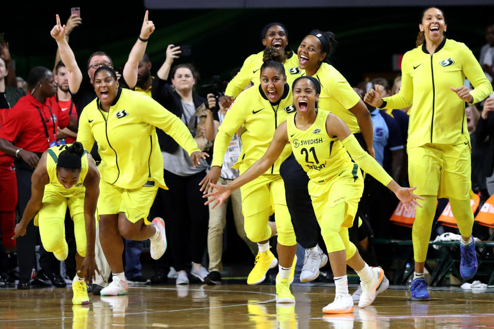 The WNBA launched “Her Time To Play,” a campaign designed to help inspire young girls and keep them involved in sports for longer. (Getty Images)