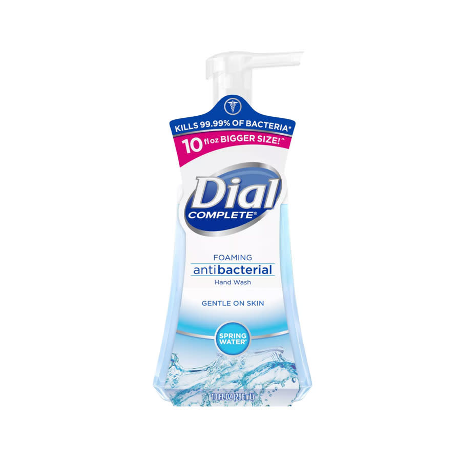 Dial Complete® Spring Water® Foaming Hand Wash, $2.79 for 10 oz., will leave you with healthy-feeling skin, plus a brisk scent the whole family will love. (Photo: Dial®)