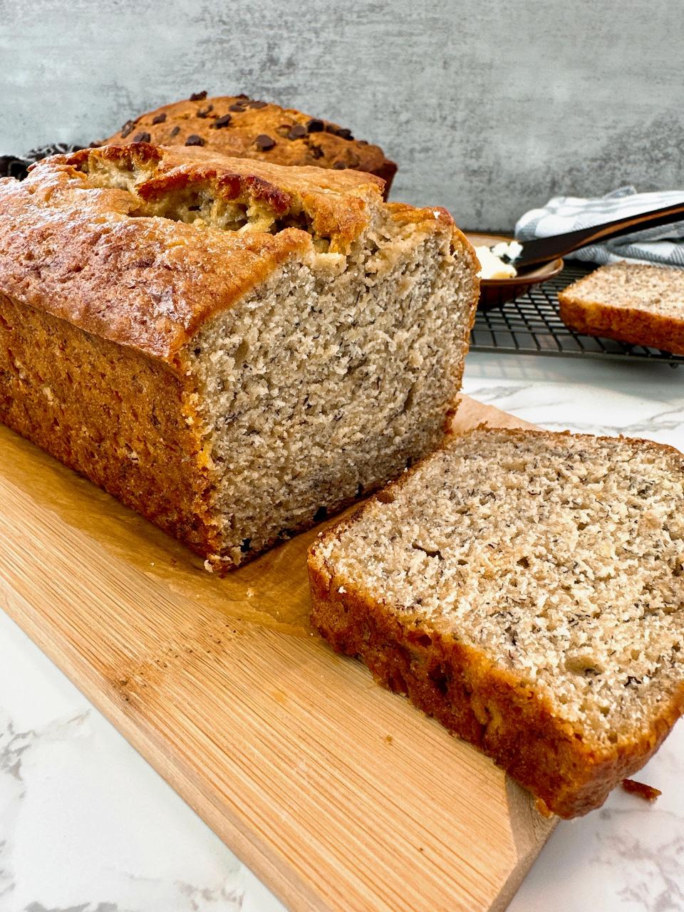 Banana bread is fun and easy to make.