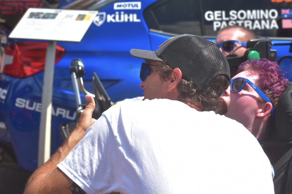 Bucky Lasek poses for a photo with a fan at Innoskate Sioux Falls.