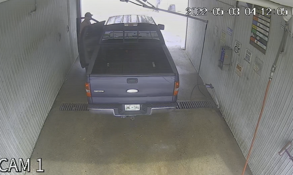 U.S. marshals say this truck was driven by escaped Alabama inmate Casey White, left, and was abandoned at Weinbach Car Wash in Evansville, Ind. White escaped from an Alabama prison with former correctional officer Vicky White.
