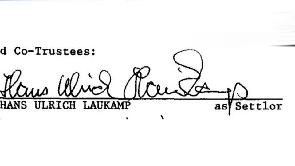 The signature of Hans-Ulrich Laukamp from September 1997. Photo: LiveScience