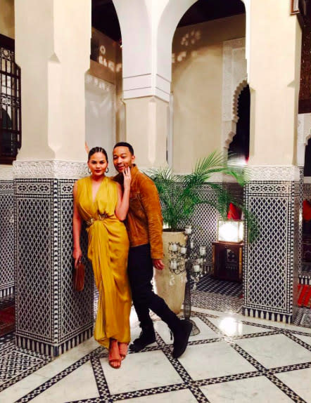 Chrissy Teigen and John Legend in Morocco