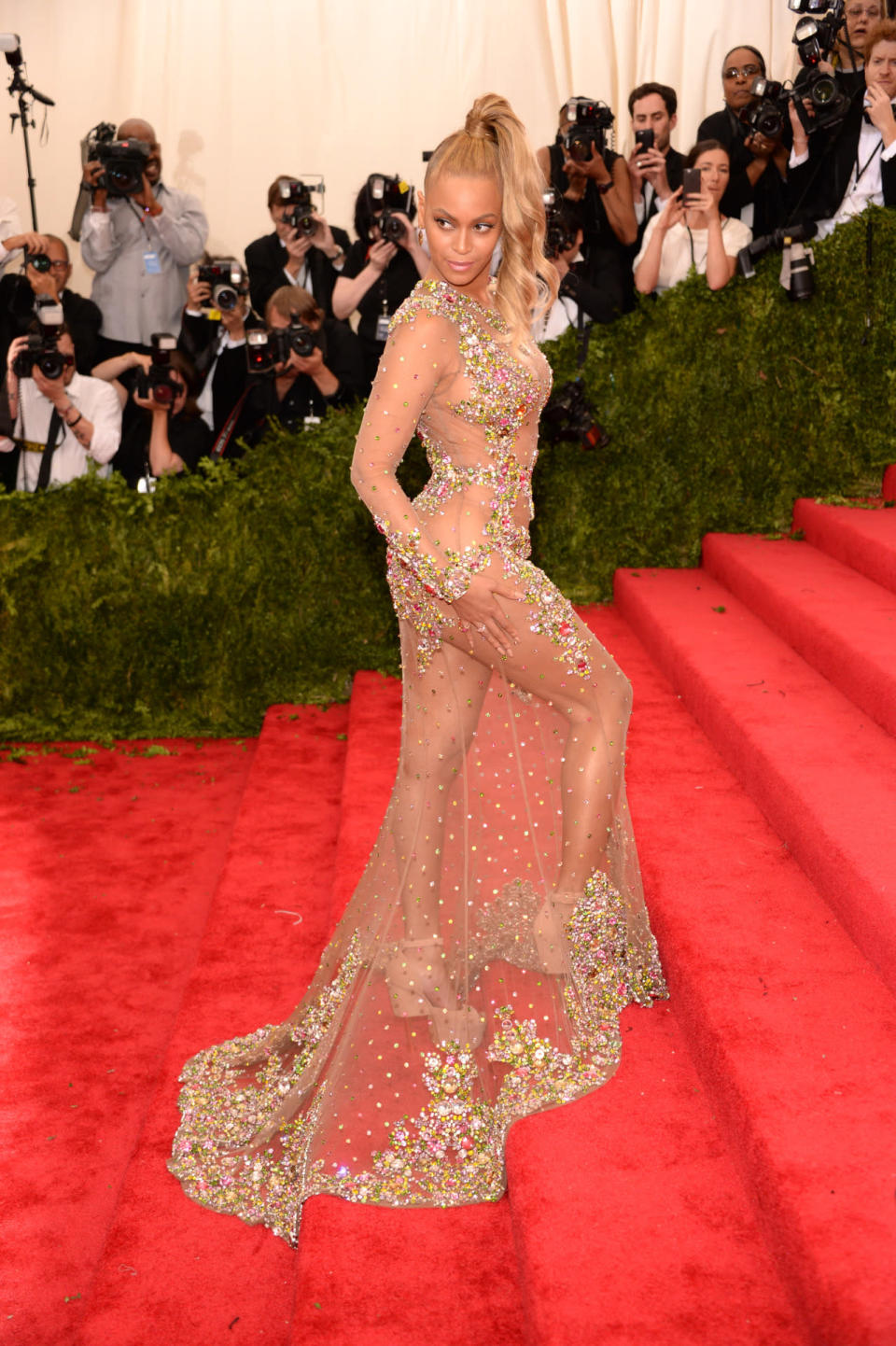 Beyonce in a Givenchy dress at the 2015 Met Gala.