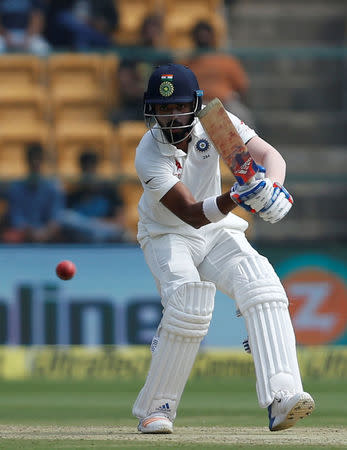 India's Lokesh Rahul plays a shot. REUTERS/Danish Siddiqui