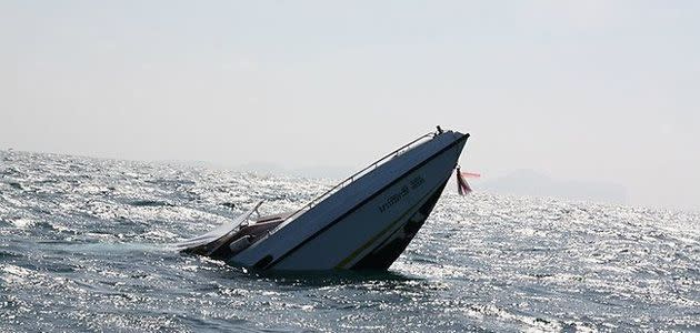 Melbourne families have a lucky escape after their boat sinks in Phuket. Photo: Supplied.