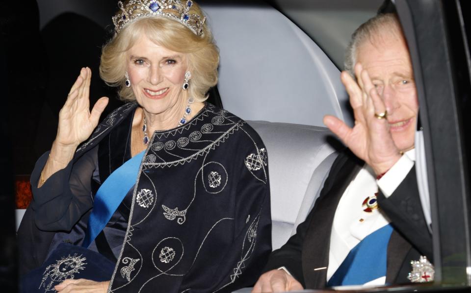 Camilla, the Queen Consort, and King Charles arrive at Buckingham Palace - PA