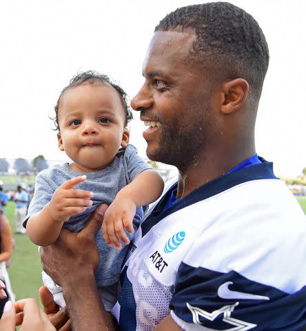 <p>Jayne Kamin-Oncea/Getty</p> Randall Cobb and his son, Caspian