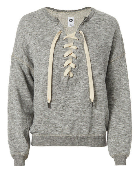 <p>NSF Lace-Up Sweatshirt, $228; <a rel="nofollow noopener" href="https://www.intermixonline.com/category/designers/nsf.do" target="_blank" data-ylk="slk:intermixonline.com;elm:context_link;itc:0;sec:content-canvas" class="link ">intermixonline.com</a> </p>