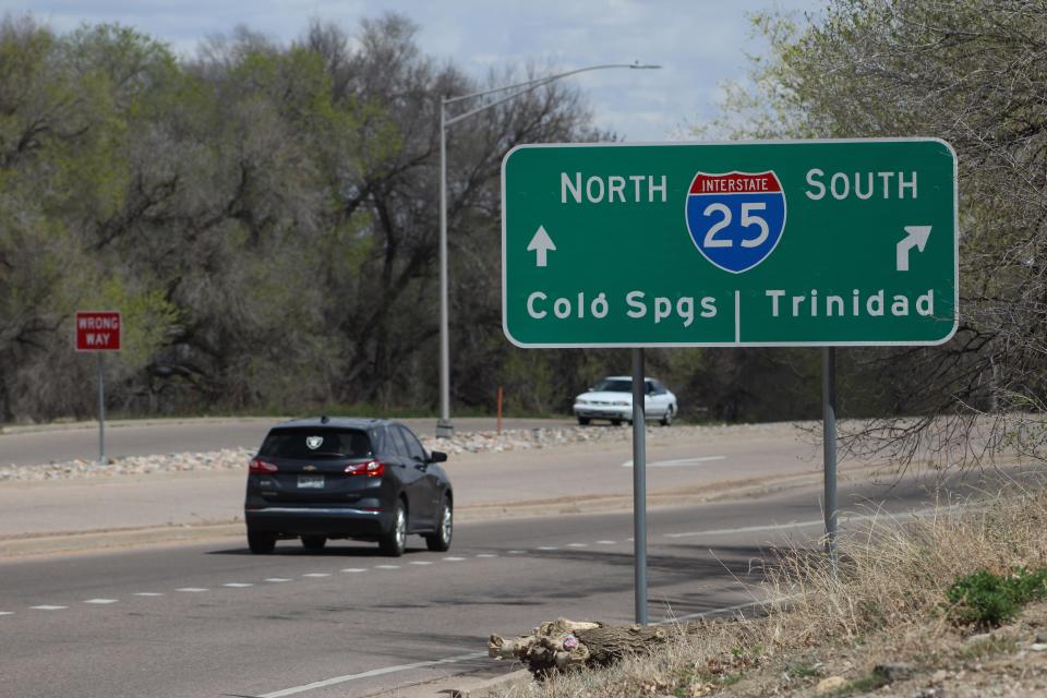 Commuters travel to and from Interstate 25 in Pueblo on Wednesday, April 10, 2024.
