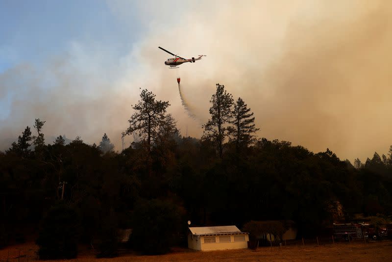 The Glass Fire burns in Calistoga