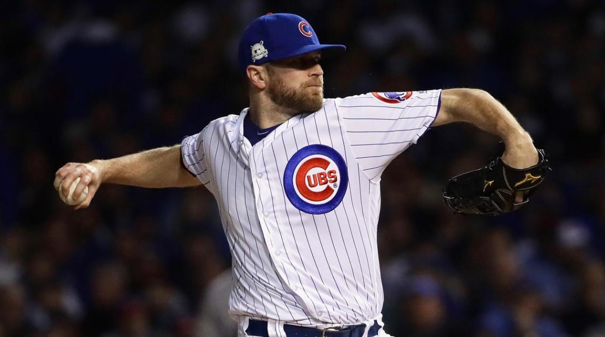 The Colorado Rockies and free-agent reliever Wade Davis have agreed to a three-year deal. (AP)