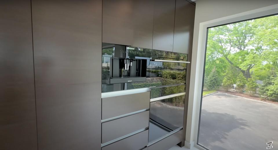 Several built-in appliances in the kitchen of Aaron Rodgers' New Jersey home.