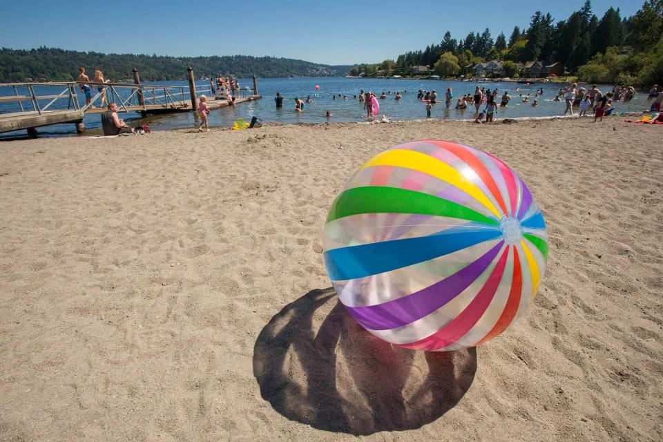 Beach ball on Idylwood Park, Redmond, Washington