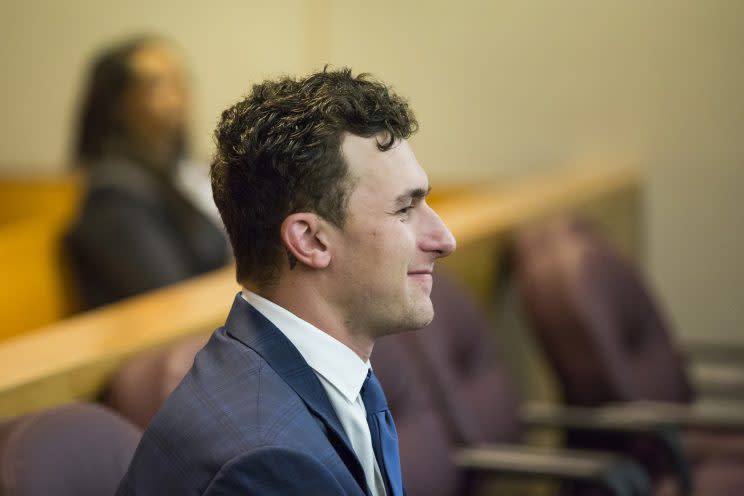 Johnny Manziel during a court appearance in May (AP)